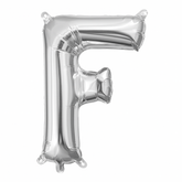 Silver Foil Air-Filled Letter "F" Balloon